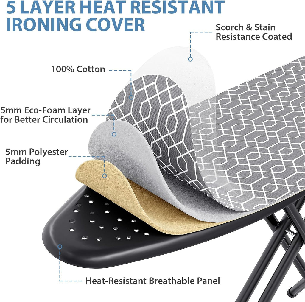 KINGBOARD Ironing Board Full Size, Iron Board and Ironing Board Set 43x13