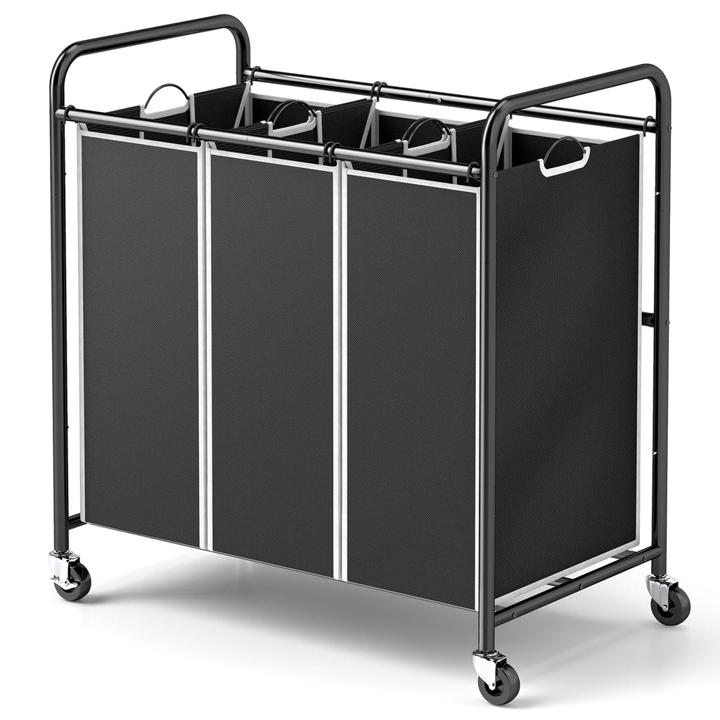 ROMOON Laundry Sorter Hamper 3 Section, Divided Laundry Basket Organizer