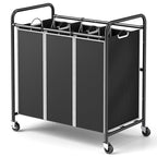 ROMOON Laundry Sorter Hamper 3 Section, Divided Laundry Basket Organizer