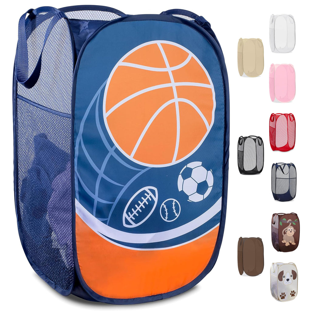 Handy Laundry Mesh Pop Up Laundry Hamper Foldable Basket 2-Pack