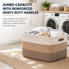 OIAHOMY Blanket Basket Laundry Basket Dog Toy Basket 75L Gradient Brown