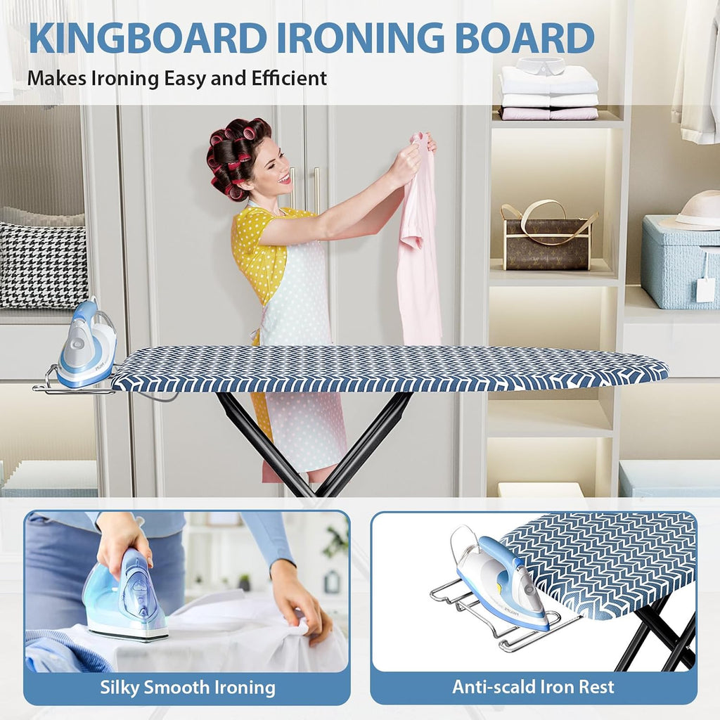 KINGBOARD Ironing Board Full Size, Iron Board and Ironing Board Set 43x13