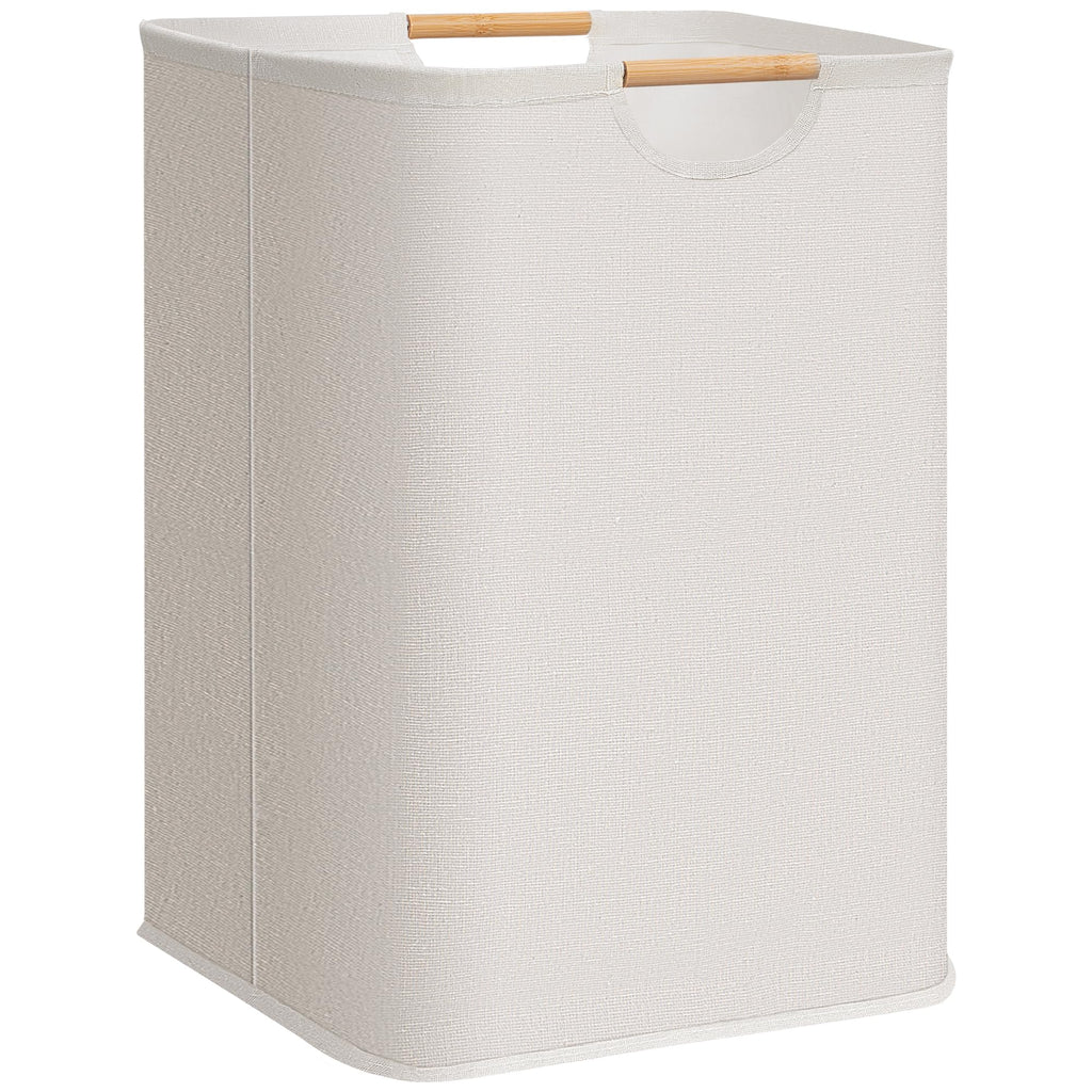 STORAGE MANIAC 2-Pack Collapsible Laundry Hamper with Bamboo Handles, Black