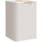 STORAGE MANIAC 2-Pack Collapsible Laundry Hamper with Bamboo Handles, Black