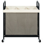 STO STO Laundry Hamper 3 Section, 120L Rolling Laundry Sorter Cart with Removable and Washable Liner Bag, Clothes Hamper with Wheels and Metal Handle for Laundry Room and Bedroom