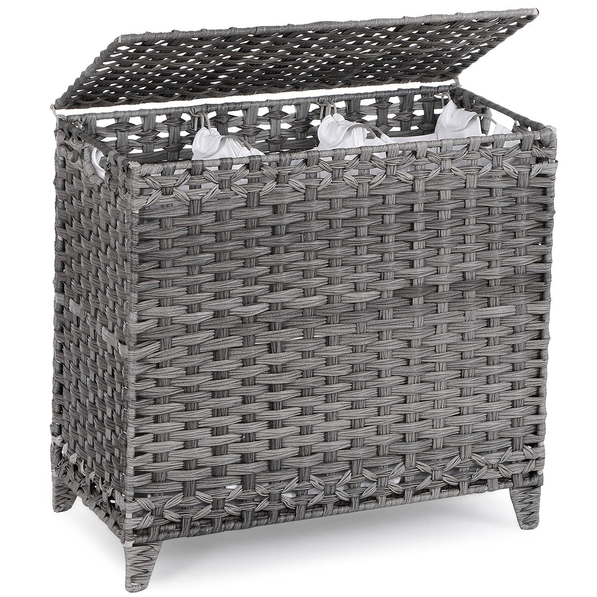 Laundry Hamper with 4 Removable Liner Bags, 176L Laundry Sorter with Lid