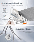 SONGMICS Ironing Board, Foldable, with Iron Rest, 43 x 13 Inches