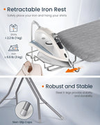SONGMICS Ironing Board, Foldable, with Iron Rest, 43 x 13 Inches