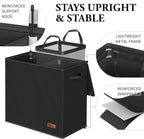 Simple Houseware Double Laundry Hamper with Lid & Removable Bags, Black