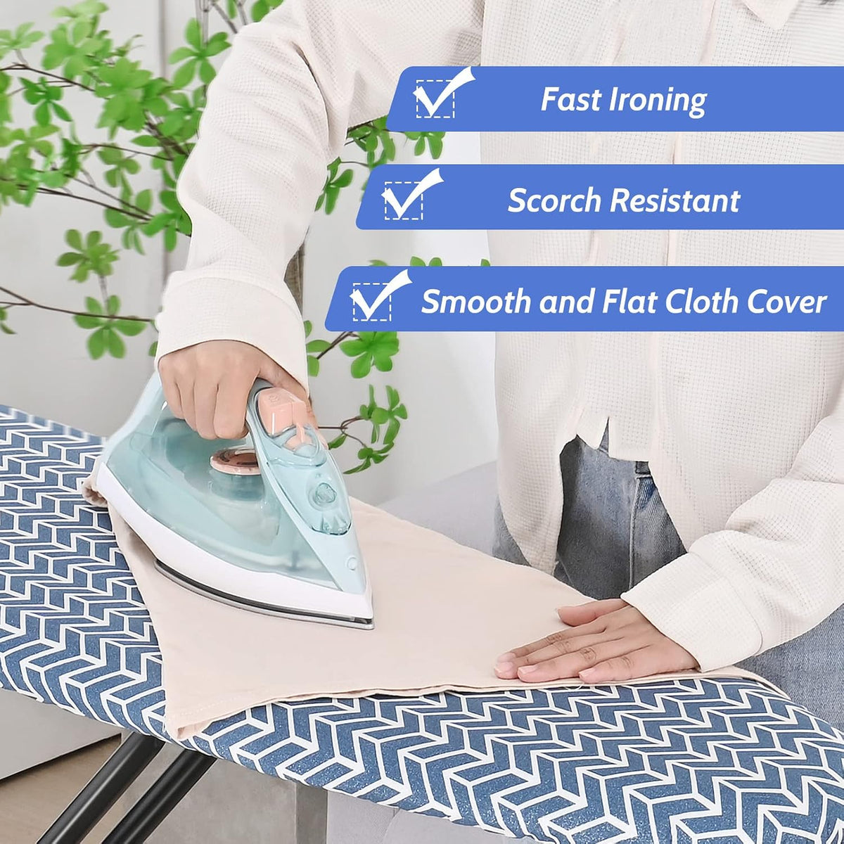 APEXCHASER Foldable Ironing Board Full Size 43x13, 7level Height Adjustable