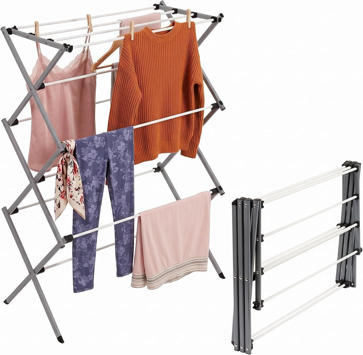 Honey-Can-Do 6-Tier Collapsible Clothes Drying Rack, 30", White