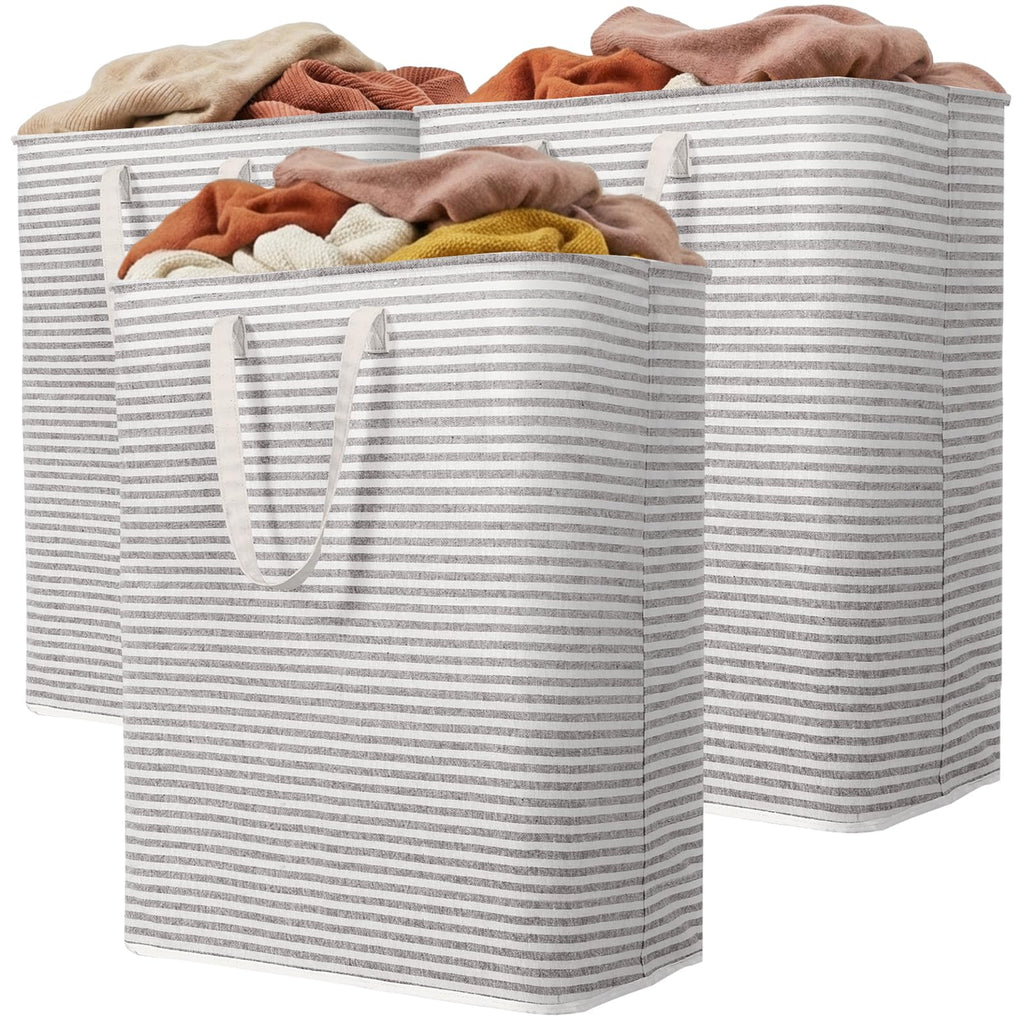 Lifewit 80L Large Laundry Baskets, Laundry Hampers Bags, 2 Pack, Beige