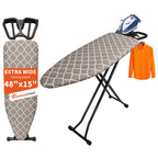 Ironing Board, 43"×13" with Iron Rest, 4 Layer & 7 Adjustable Height Sturdy