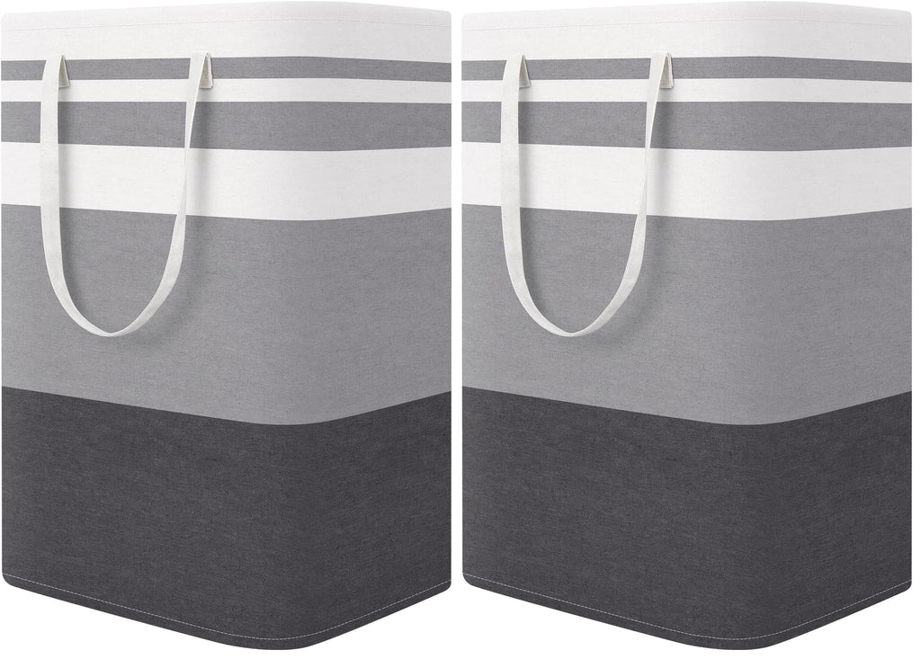 StorageRight Laundry Basket Hamper, 75L Collapsible Clothes Storage, Grey