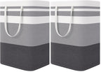 StorageRight Laundry Basket Hamper, 75L Collapsible Clothes Storage, Grey