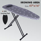 veiox Ironing Board Full Size,Extra-Wide Ironing Area 47''x16'' Durable