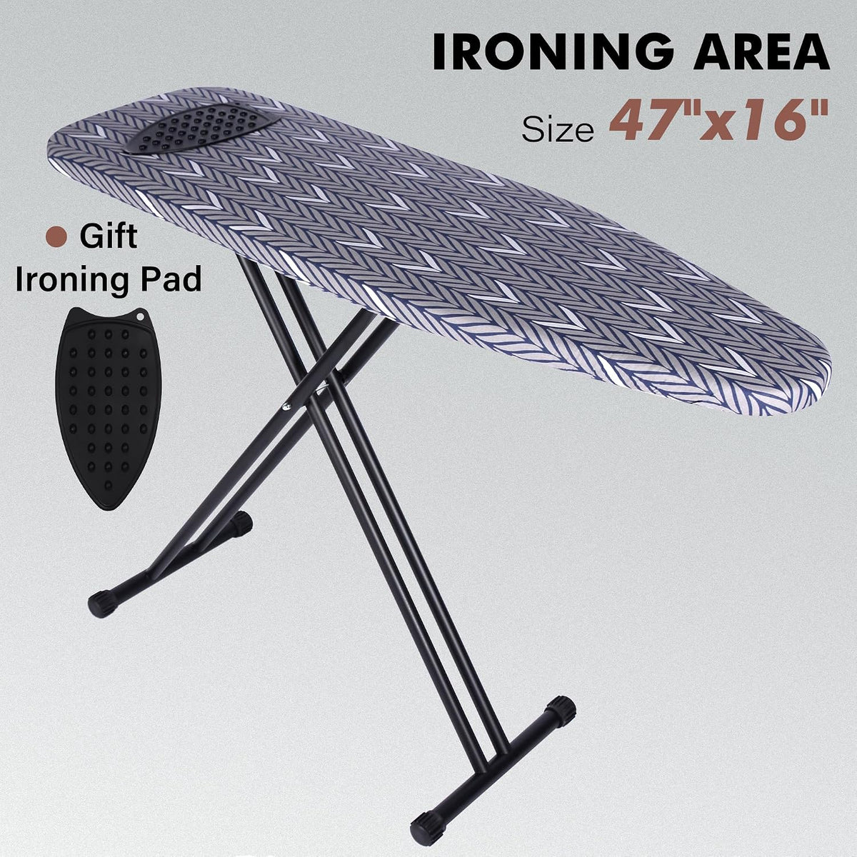 veiox Ironing Board Full Size,Extra-Wide Ironing Area 47''x16'' Durable