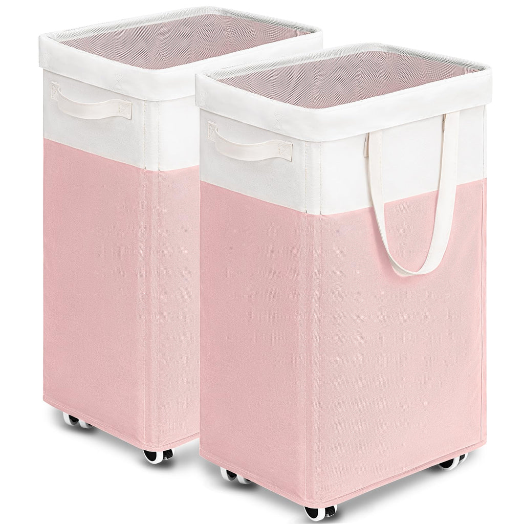 Goodpick 75L Laundry Basket with Wheels & Removable Wash Bag for Dorm