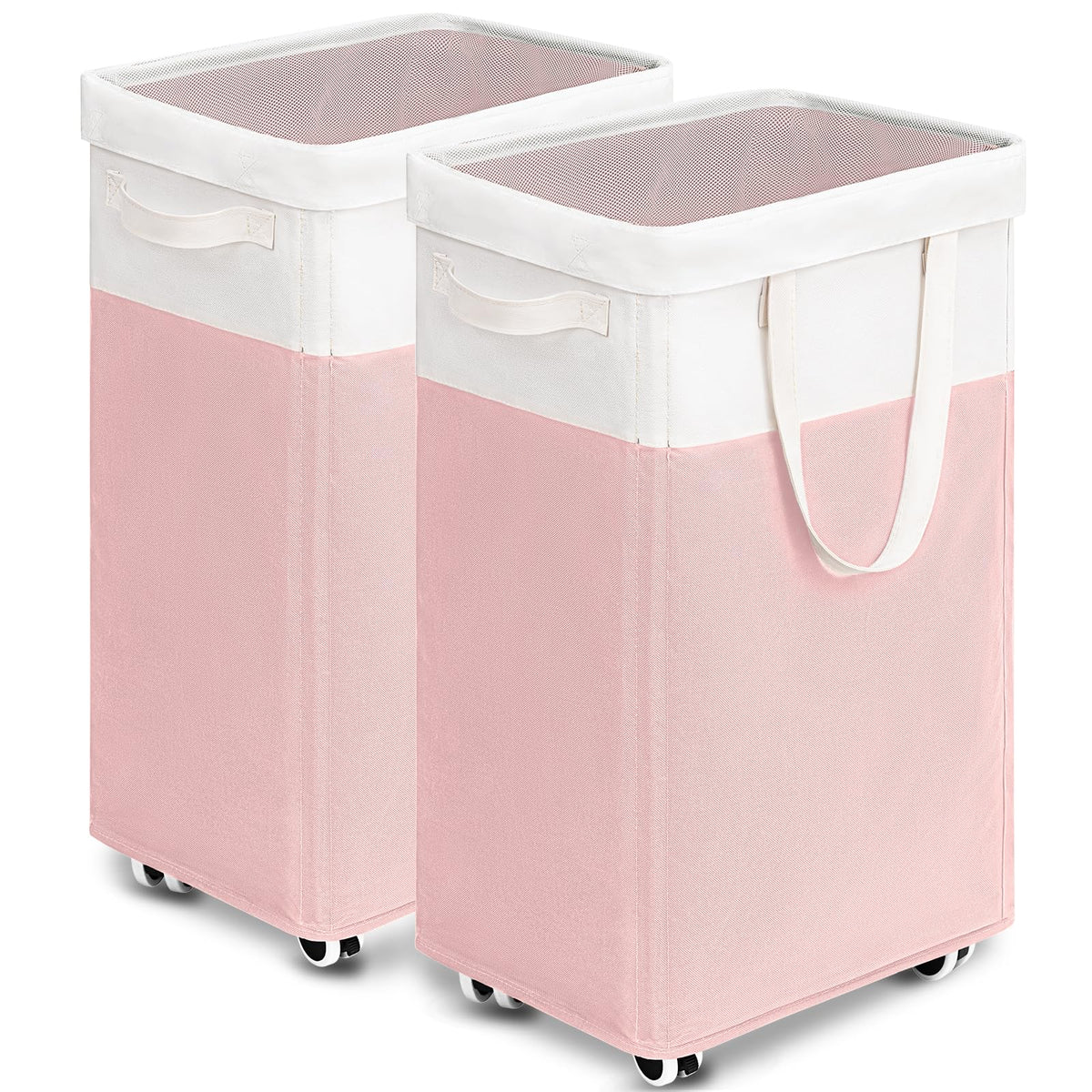 Goodpick 75L Laundry Basket with Wheels & Removable Wash Bag for Dorm