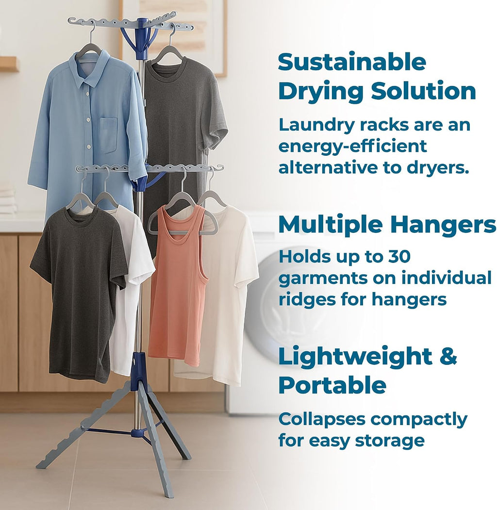 Honey-Can-Do 2-Tier Tripod Clothes Drying Rack, 73", Chrome Steel