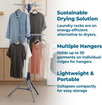Honey-Can-Do 2-Tier Tripod Clothes Drying Rack, 73", Chrome Steel