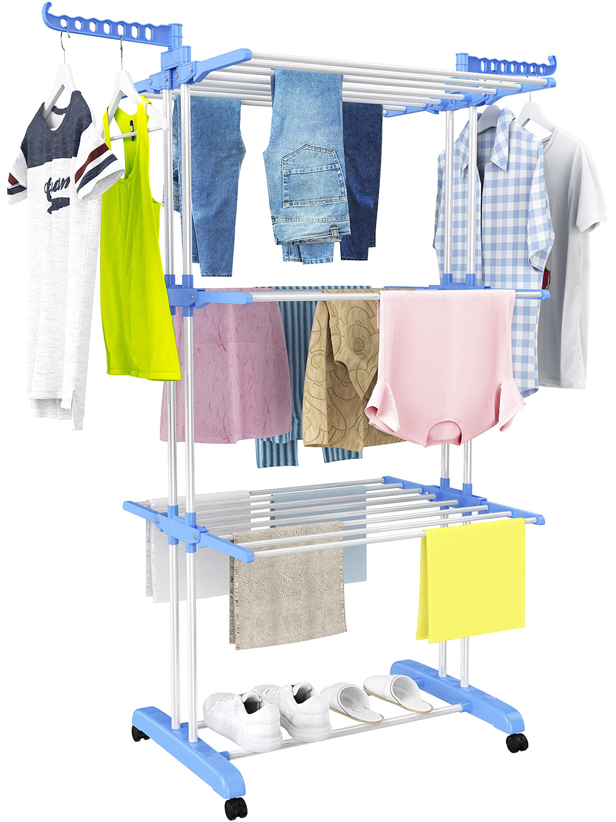 HOMIDEC Clothes Drying Rack, 4-Tier(67.7" H) Foldable Drying Rack Clothing