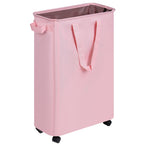 efluky Slim Laundry Hamper with Wheels, Rolling Laundry Basket for Clothes, Small Laundry Basket for Bedroom, Dorm and Laundry Room, 60L (12.7 Gallons) Beige
