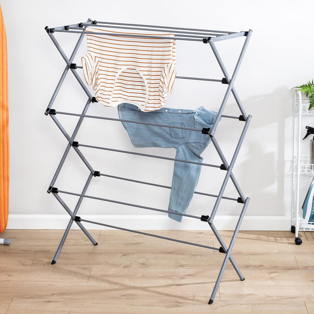 Honey-Can-Do Oversized Collapsible Clothes Drying Rack, 35", 50 lb, Grey