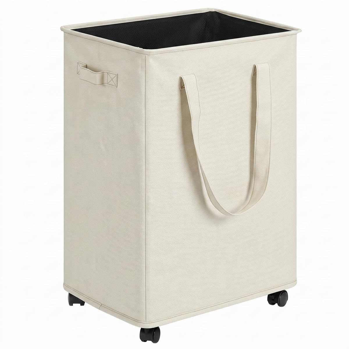 efluky Slim Laundry Hamper with Wheels, Rolling Laundry Basket for Clothes, Small Laundry Basket for Bedroom, Dorm and Laundry Room, 60L (12.7 Gallons) Beige