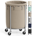 SONGMICS Laundry Basket with Wheels, 110L, Steel Frame, Removable Bag