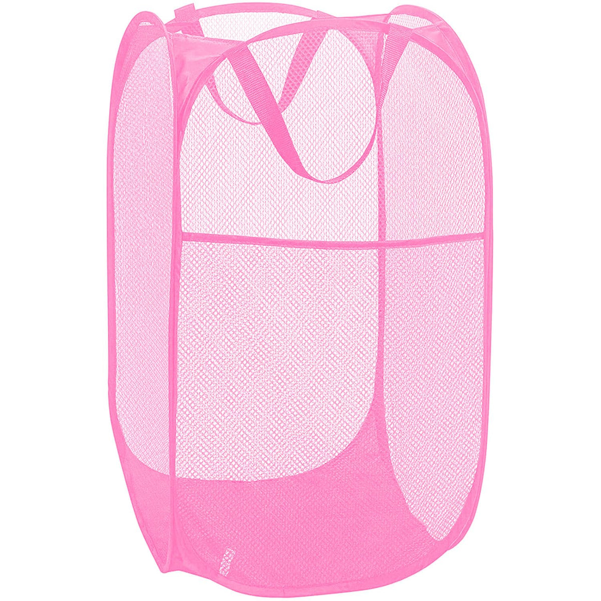 2 Packs Mesh Pop up Laundry Hamper (Black/Navy Blue) with Portable Durable Handles, Collapsible for Storage, Folding Pop-Up Clothes Hampers for Apartment, Home, College Dorm or Travel