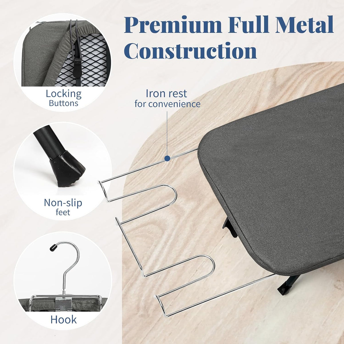 Small Ironing Board Foldable 32"x12" Black