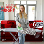 BKTD Full Size Ironing Board, Sturdy Frame, Heat Resistant Cover, Iron Rest