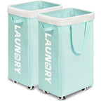 Goodpick 75L Laundry Basket with Wheels & Removable Wash Bag for Dorm