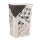 Mind Reader Slim Laundry Hamper with Lid, 60L Clothes Basket, Ventilated Plastic, Black