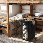 Optish 90L Laundry Basket with Wheels, Rolling Hamper with Removable Bag