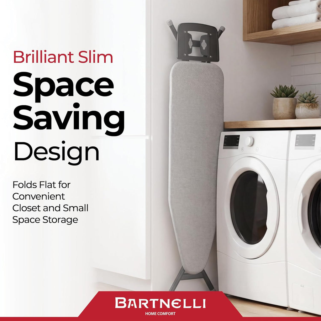 Bartnelli Extreme Stability Ironing Board & Iron Rest 43x13 Iron Surface