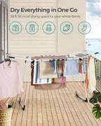 SONGMICS Clothes Drying Rack, Foldable, Heavy Duty, Space Saving