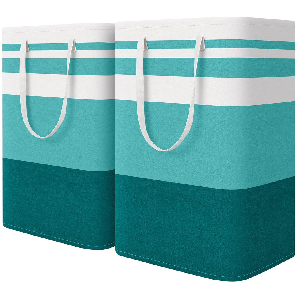 HomeHacks 2 Pack Large Laundry Baskets, Laundry Hampers Bags (Grey 75Lx2)
