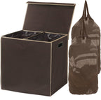 Simple Houseware Double Laundry Hamper with Lid & Removable Bags, Black