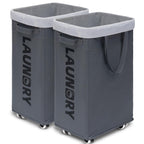 Goodpick 75L Laundry Basket with Wheels & Removable Wash Bag for Dorm