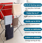 Honey-Can-Do 6-Tier Collapsible Steel Clothes Drying Rack, 24 ft, White