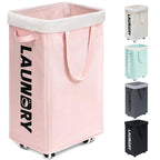 Goodpick 75L Laundry Basket with Wheels & Removable Wash Bag for Dorm