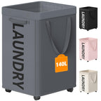 Optish 90L Laundry Basket with Wheels, Rolling Hamper with Removable Bag