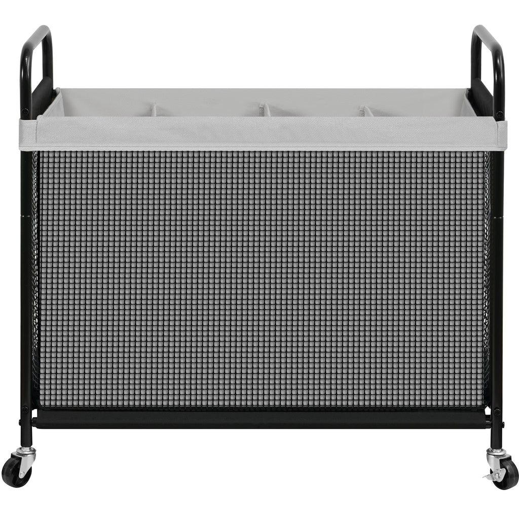 STO STO Laundry Hamper 3 Section, 120L Rolling Laundry Sorter Cart with Removable and Washable Liner Bag, Clothes Hamper with Wheels and Metal Handle for Laundry Room and Bedroom