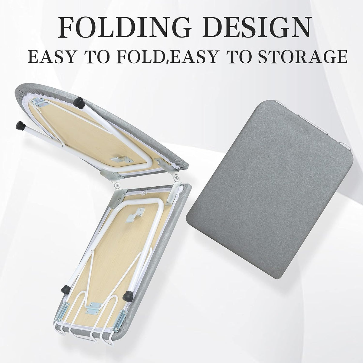 ZOES HOMEWARE Tabletop Ironing Board,Portable Iron Board with Iron Rest, Foldable Small Ironing Board with Heat Resistant Cover and 100% Cotton Pad, 31.5"x11.8"x7", Grey