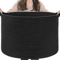 INDRESSME XXXLarge Woven Rope Blanket Basket Living Room Brown, 90L
