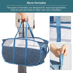 2 Pcs Collapsible Laundry Baskets, Tear Proof Pop Up Laundry Hamper with Dual Handles, Durable Foldable Laundry Basket, Easy to Carry Laundry Hamper for Home, Laundry Room, Bedroom, Dorm, Travel Blue