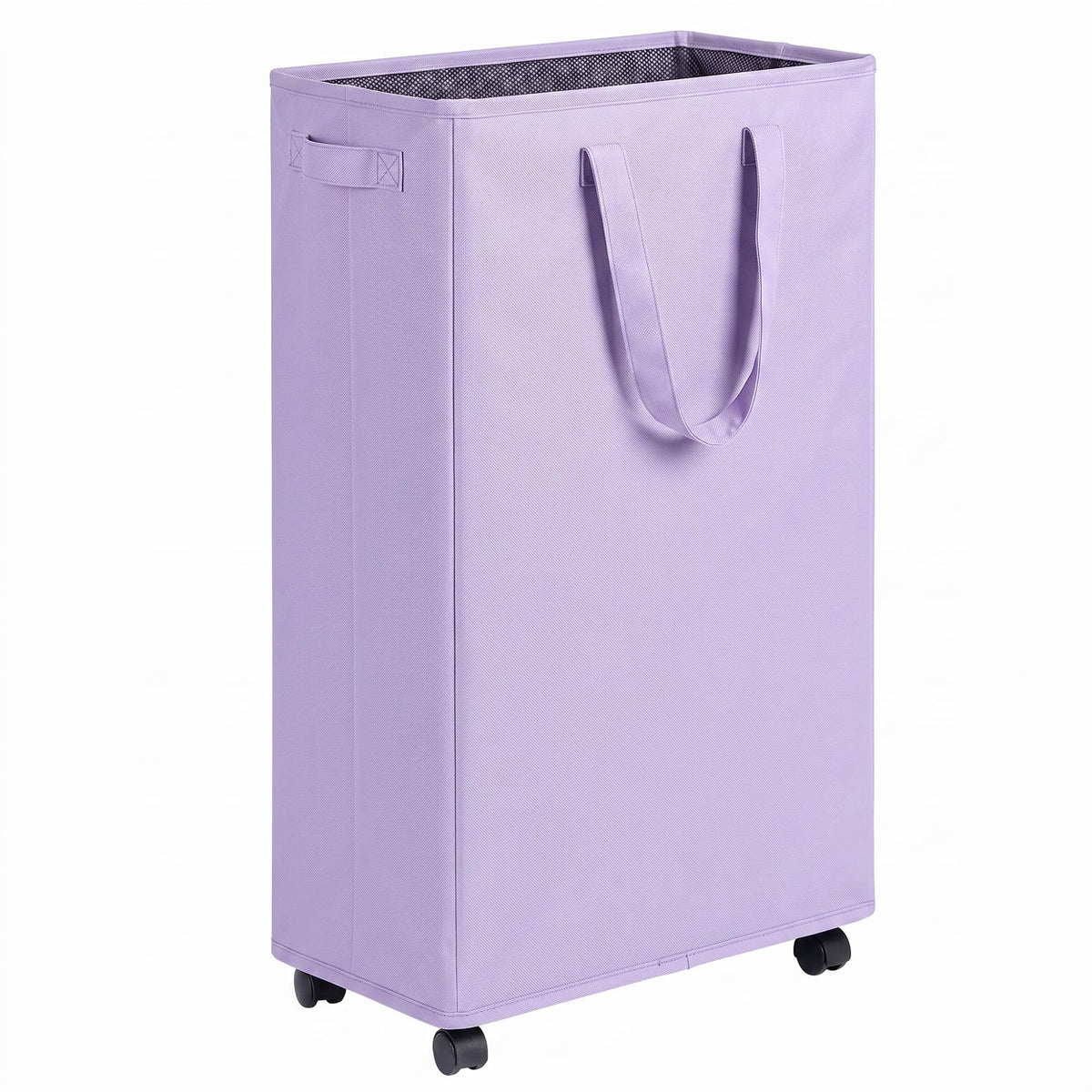 efluky Slim Laundry Hamper with Wheels, Rolling Laundry Basket for Clothes, Small Laundry Basket for Bedroom, Dorm and Laundry Room, 60L (12.7 Gallons) Beige