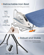 SONGMICS Ironing Board, Foldable, with Iron Rest, 43 x 13 Inches